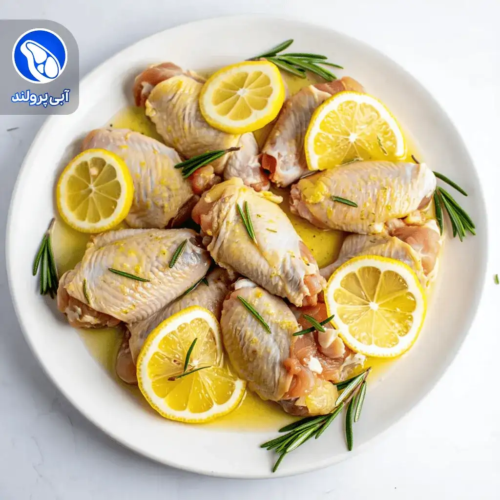بال مرغ کبابی لیمو  رزماری