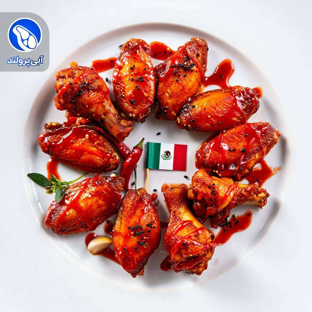 بال مرغ کبابی چیلی مکزیکی